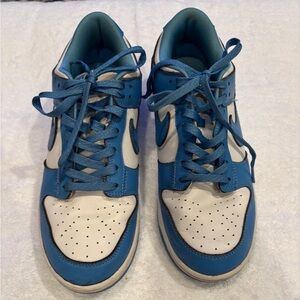 Nike - Men’s Blue and White Athletic Sneakers. Size 10.5.  Nike Dunk Low Retro